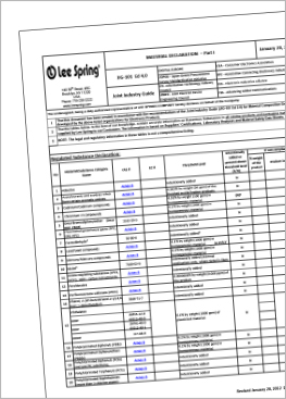 Formulario de Declaración de material RoHS y Reach